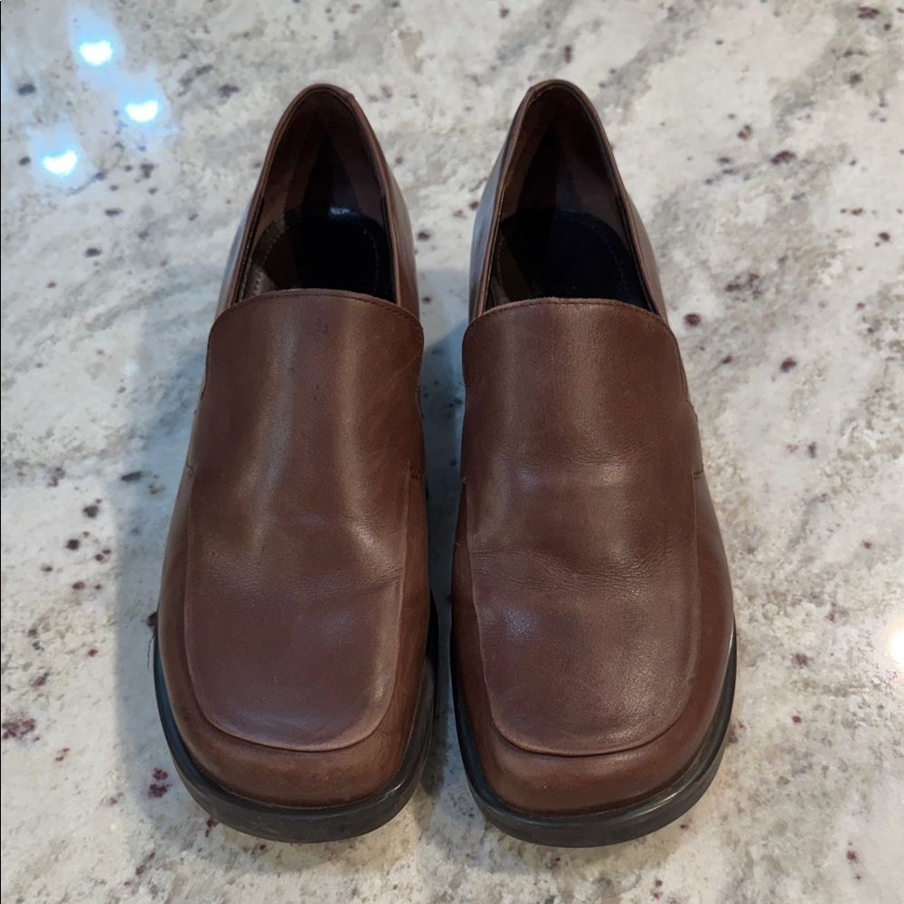 Franco Sarto Brown Leather Loafers